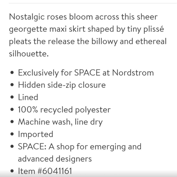 Ganni Rose Print Pleated Georgette Maxi Skirt - Picture 6 of 6